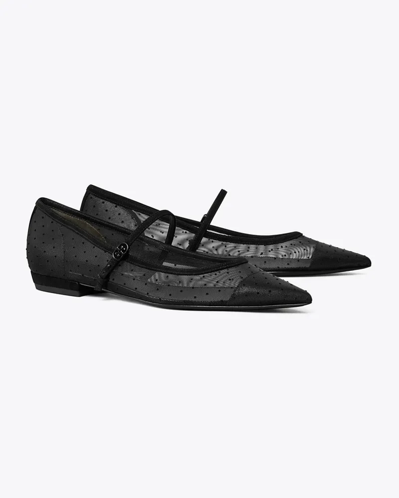 Tory Burch Damen Mary Jane Flat mit Doppel-T-Schnalle Nero