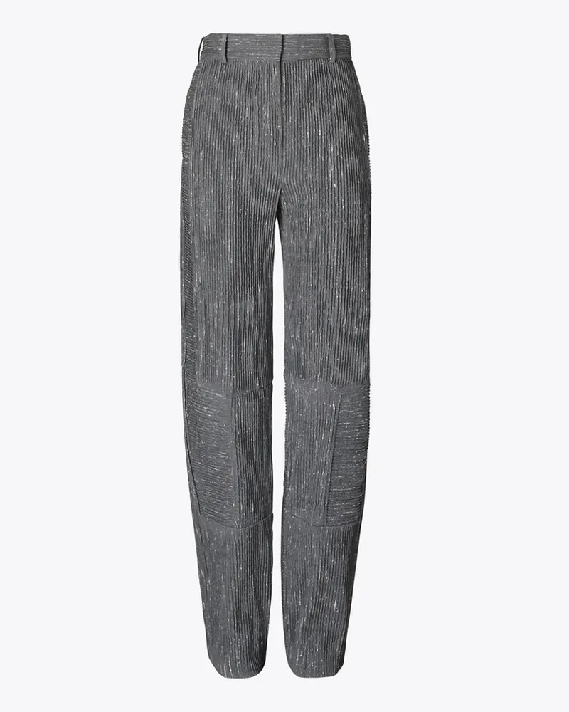 Tory Burch Damen Wollhose mit weitem Bein Charcoal