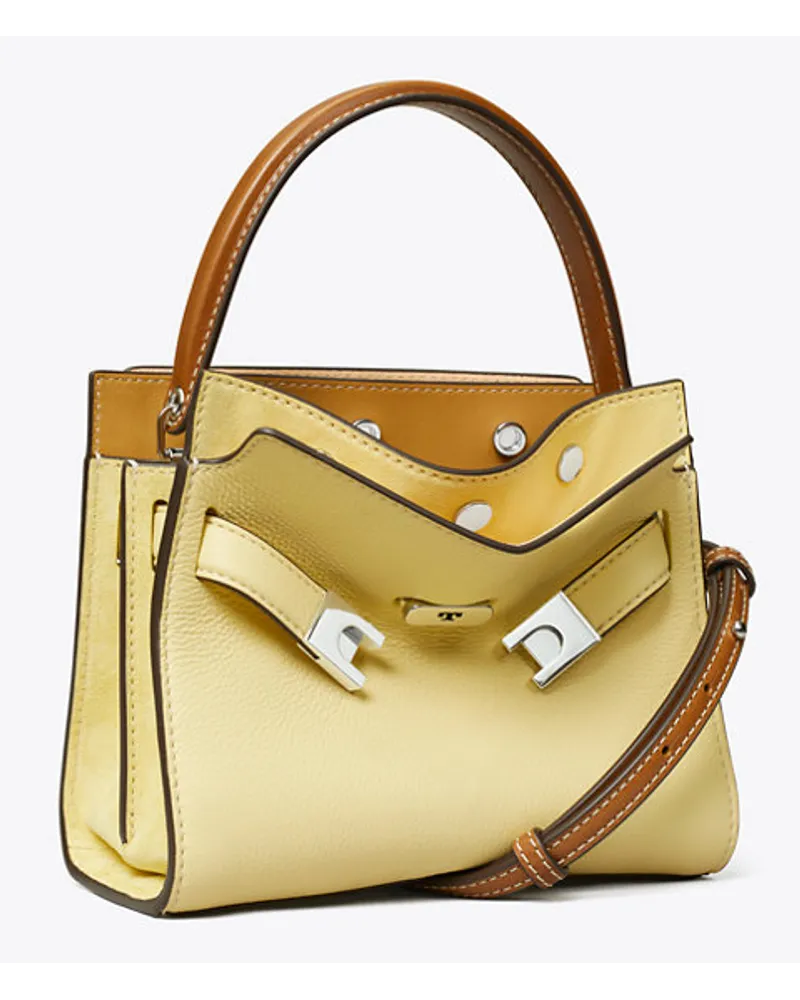 Tory Burch Petite Lee Radziwill Pebbled Double Bag Lemon