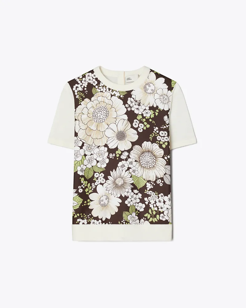 Tory Burch Wolltop mit Seidenfront New