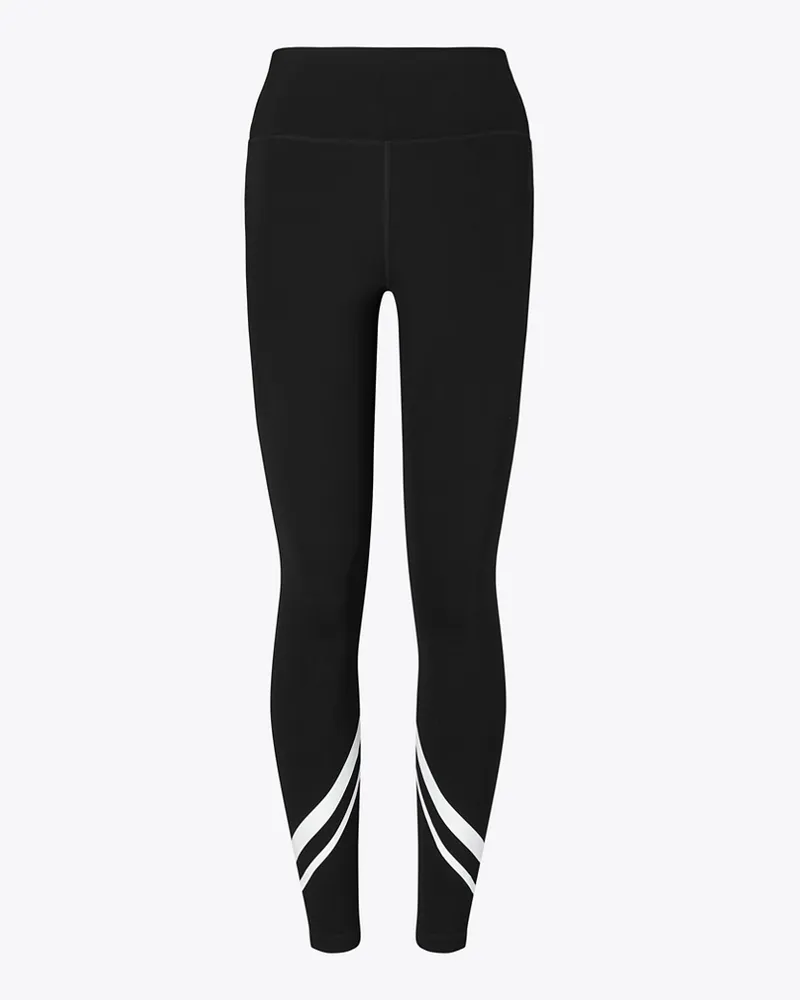 Tory Burch Chevron-Leggings mit Seitentasche Black