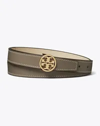 Tory Burch 1" Miller Smooth Reversible Belt Gray