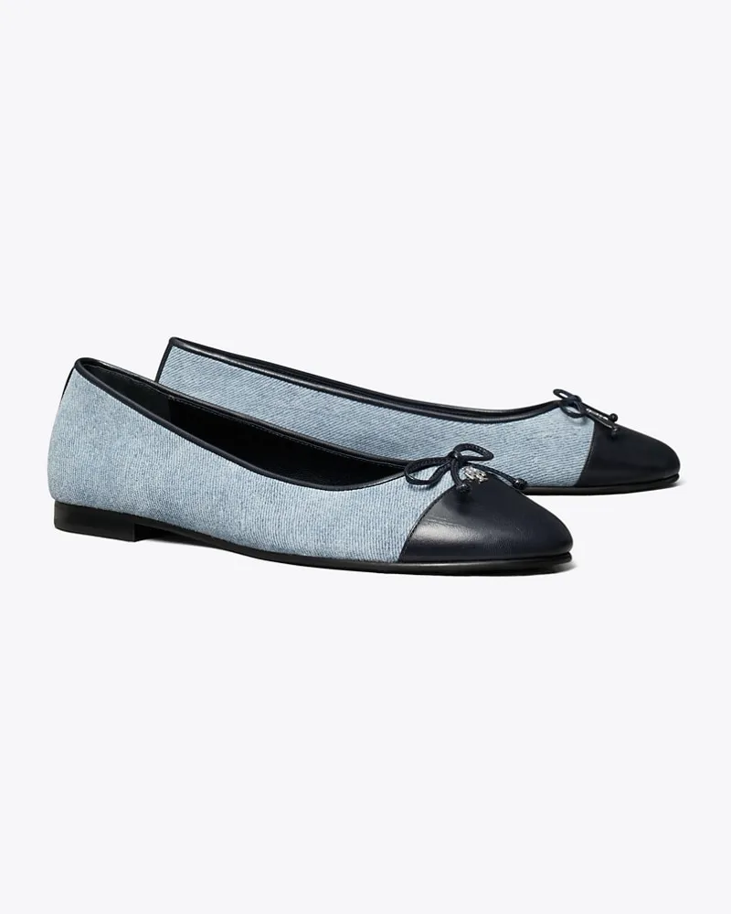 Tory Burch Damen Ballerina mit Zehenkappe Blue