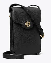 Tory Burch Robinson Pebbled Phone Crossbody Black