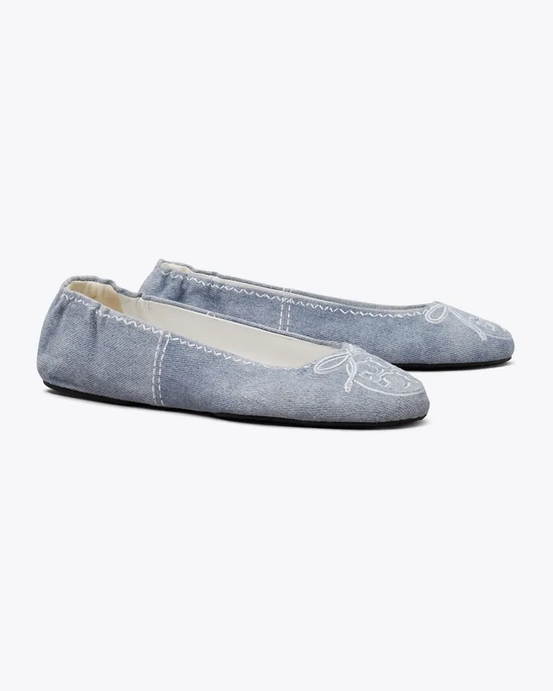 Tory Burch Damen Reva Travel Ballerina Blue