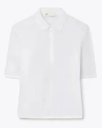 Tory Burch Nylon Taffeta Zip Polo Pearl