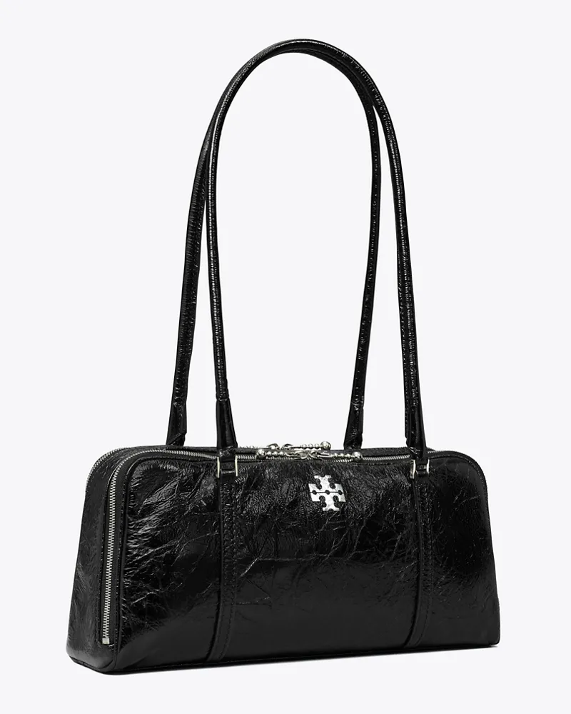 Tory Burch Damen Small Crinkle Leather Marshmallow Satchel Black