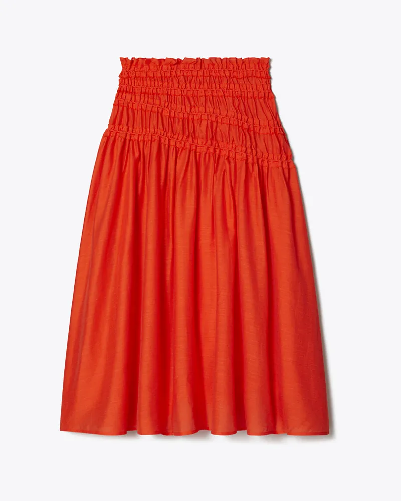 Tory Burch Damen Gesmokter Rock aus Viskose Deep