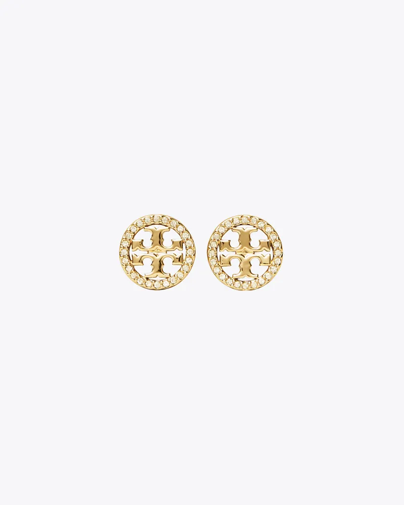 Tory Burch Damen Miller Pavé-Ohrstecker in Gold Tory