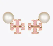 Damen Moondance Ohrstecker mit Logo und Perle