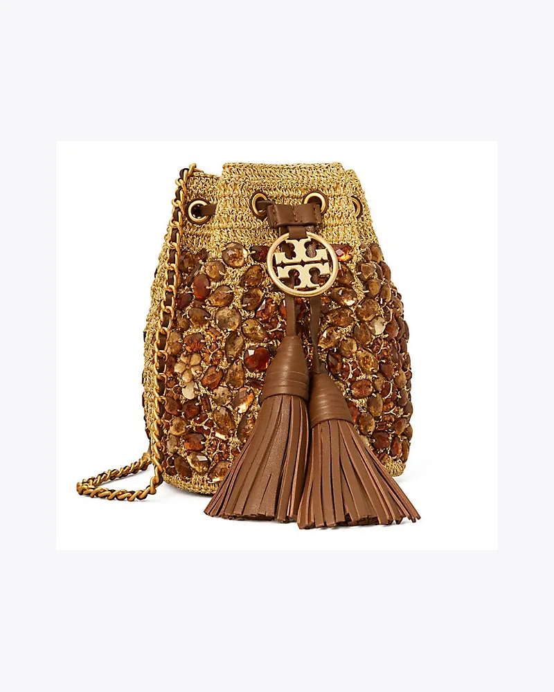 Tory Burch Weiche, Schmuckvolle Fleming Mini-Beuteltasche In Häkeloptik 
