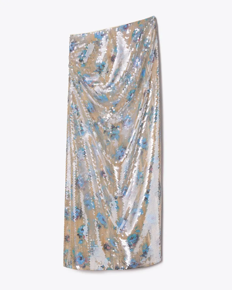 Tory Burch Damen Sequin Skirt Blue