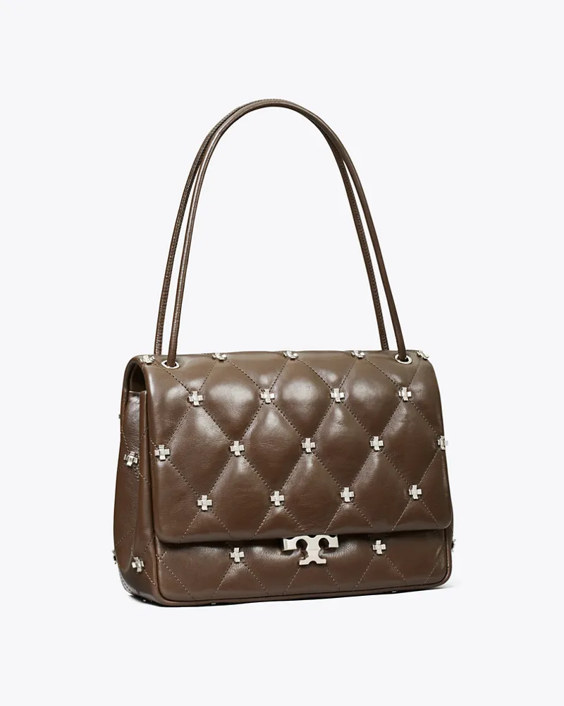 Tory Burch Bunny Knot Runway Schultertasche Mocha