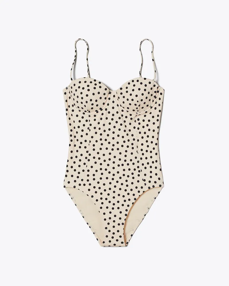 Tory Burch Balconette-Badeanzug Cream