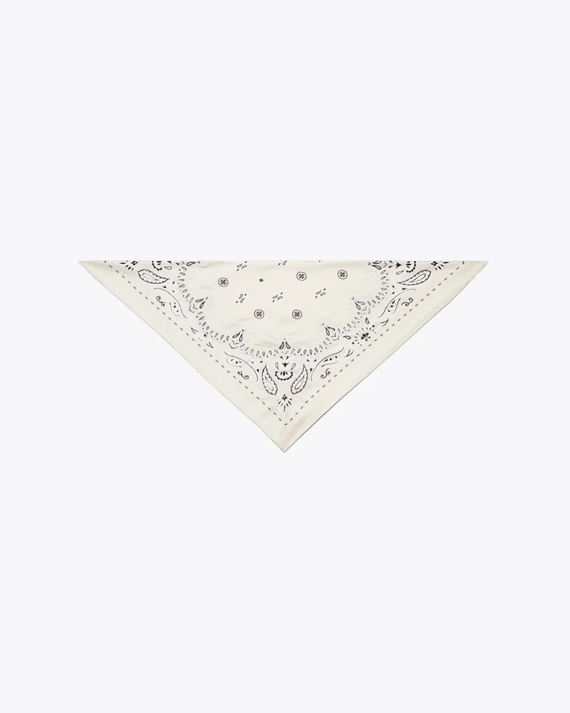 Tory Burch Damen Dreieckiges Bandana-Tuch mit Perlen Ivory