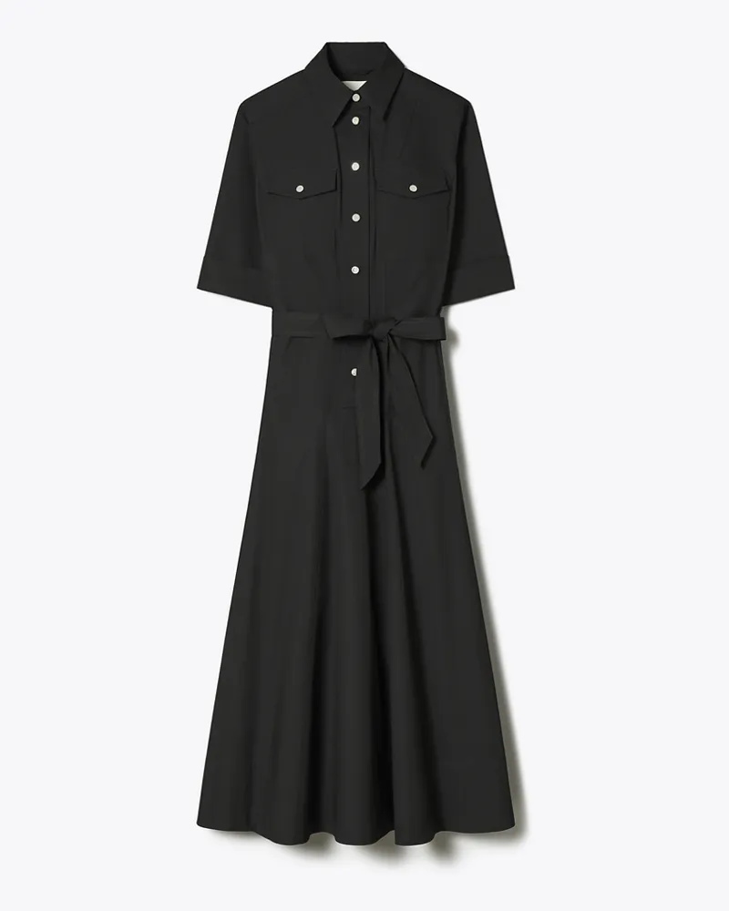 Tory Burch Damen Popelinekleid Black