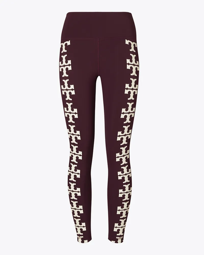 Tory Burch Damen Compression 7/8-Leggings mit Logo Winetasting