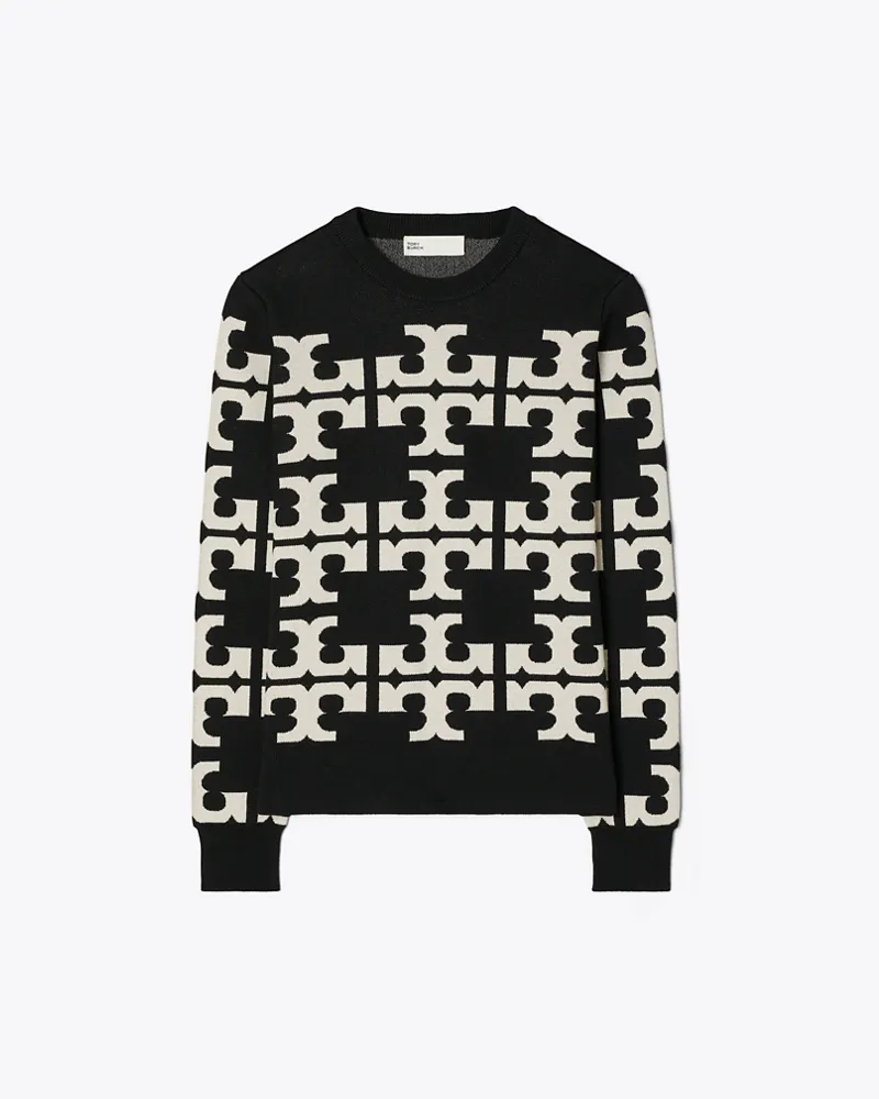 Tory Burch Damen Wollpullover mit Logo Black