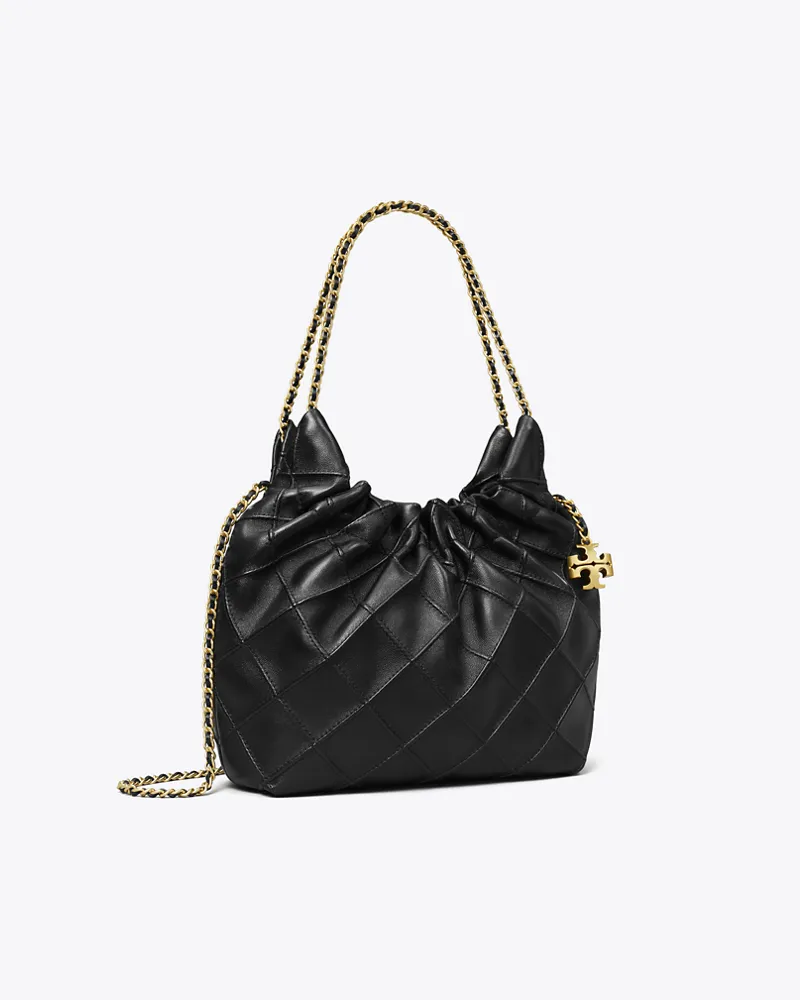 Tory Burch Damen Fleming Mini Bag mit Tunnelzug Black