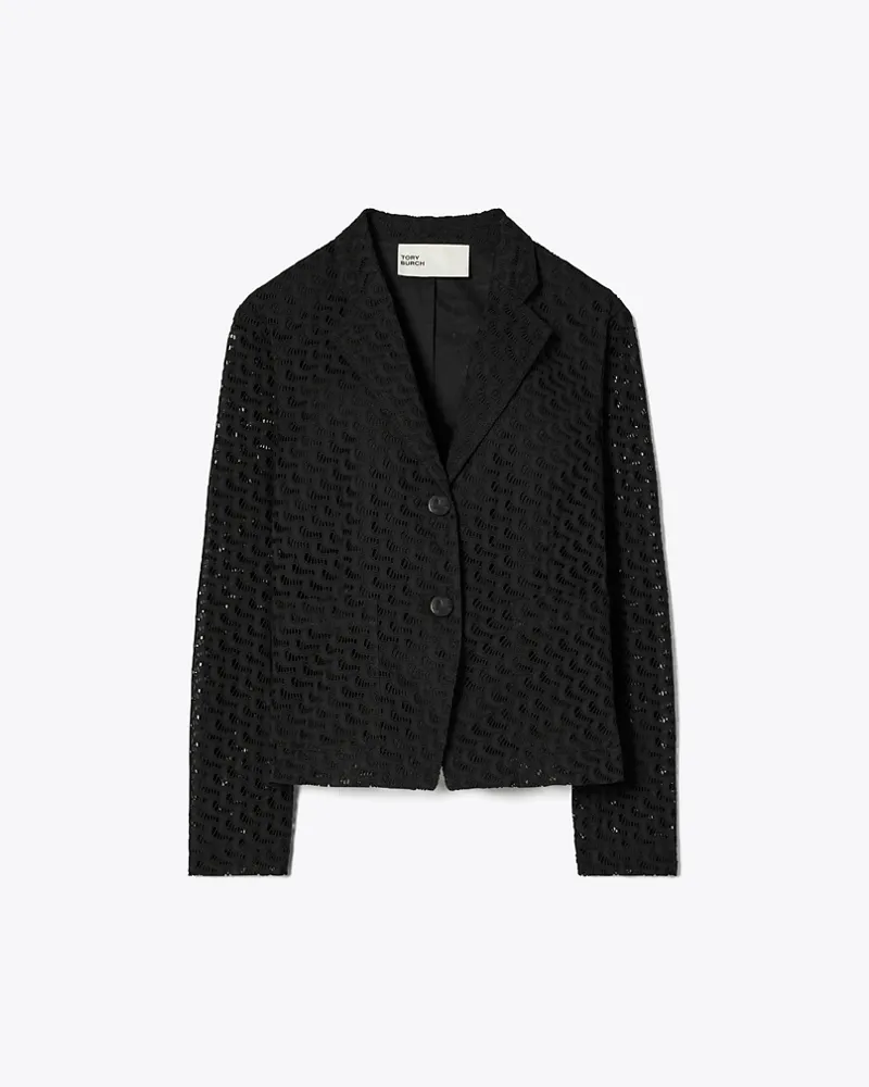 Tory Burch Damen Jacke mit Lochstickerei Black
