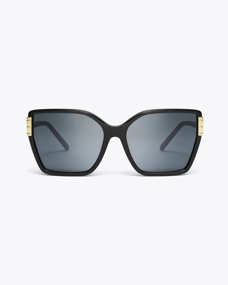 Tory Burch Damen Eckige Eleanor Oversize-Sonnenbrille Black