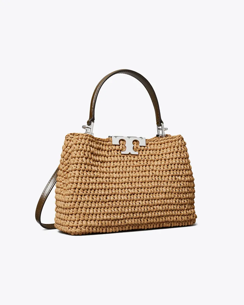 Tory Burch Damen Mini Eleanor Raffia Satchel Honeycomb