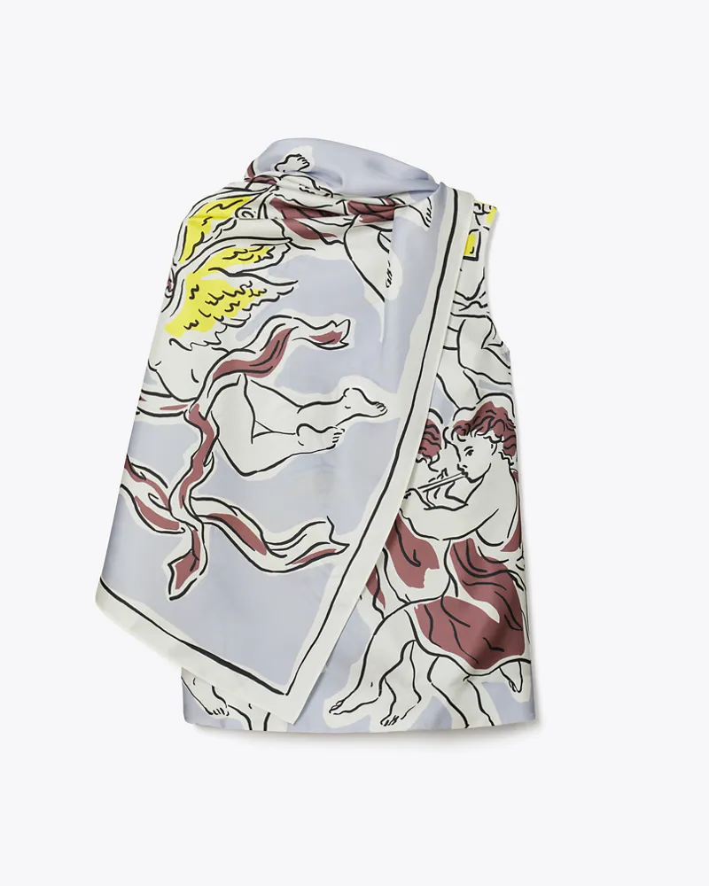 Tory Burch Damen Bedrucktes Capeoberteil aus Seide Lilac