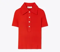 Damen Gerippter Polopullover aus Viskose