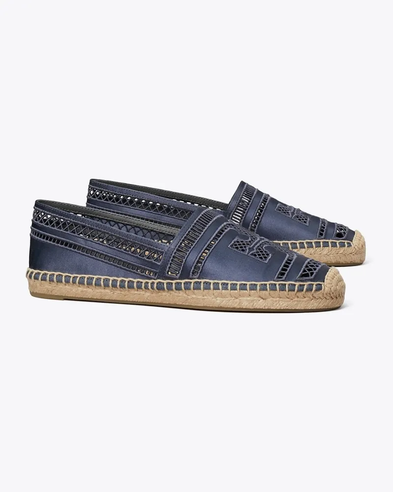 Tory Burch Damen Open Weave Espadrille Bluestone