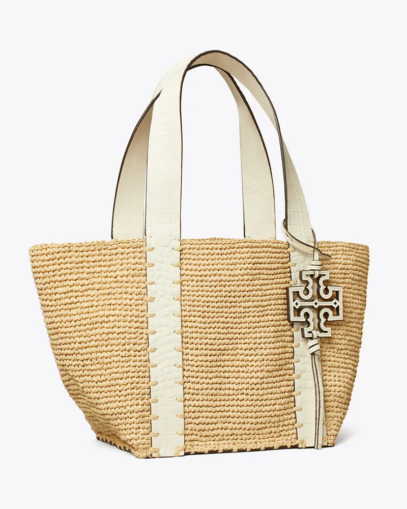 Tory Burch Damen Kleine Tote Bag aus Stroh Natural