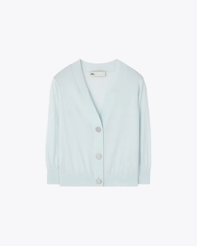 Tory Burch Damen Cotton Shrunken Cardigan Misty
