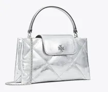 Damen Kira Tasche in Metallic mit Rautensteppung und Tragegriff oben