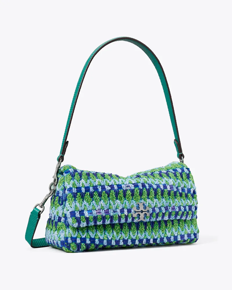 Tory Burch Damen Small Charlie Beaded Shoulder Bag Blue