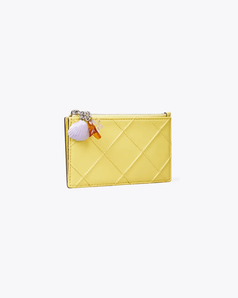 Tory Burch Damen Fleming Charm Zip Card Case Yellow