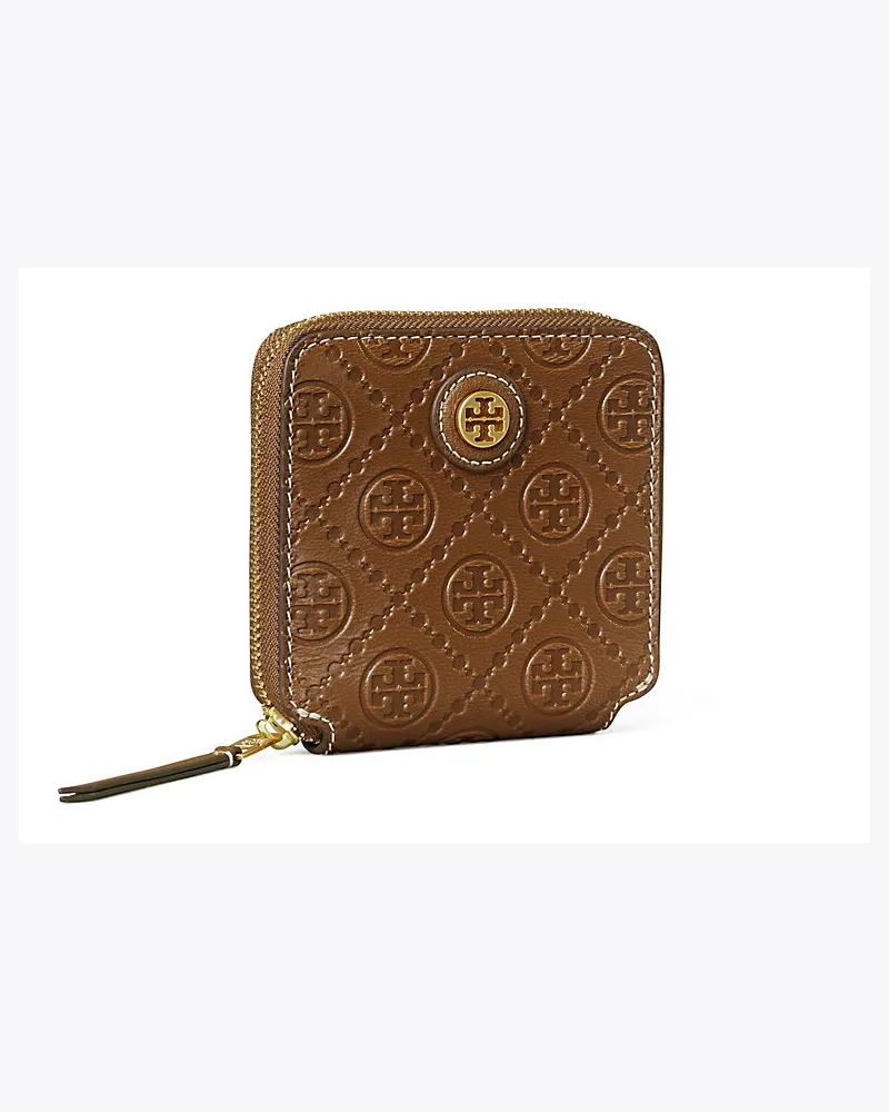 Tory Burch Gefaltete Geldbörse Aus Leder Mit T-Monogramm 