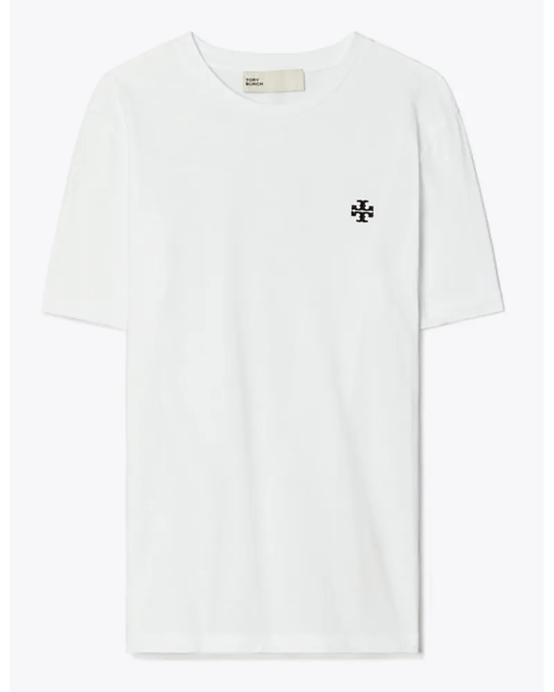 Tory Burch Embroidered Logo T-Shirt White