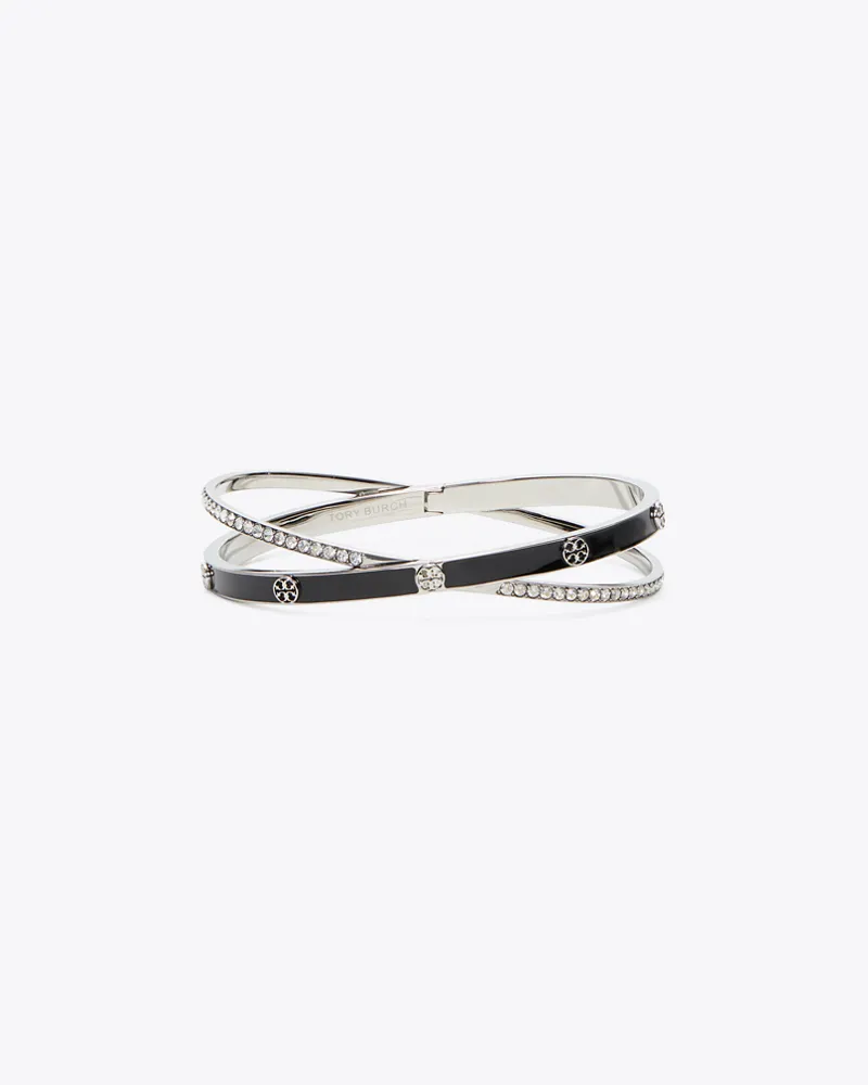 Tory Burch Icon Crisscross Emaille-Armreif Light