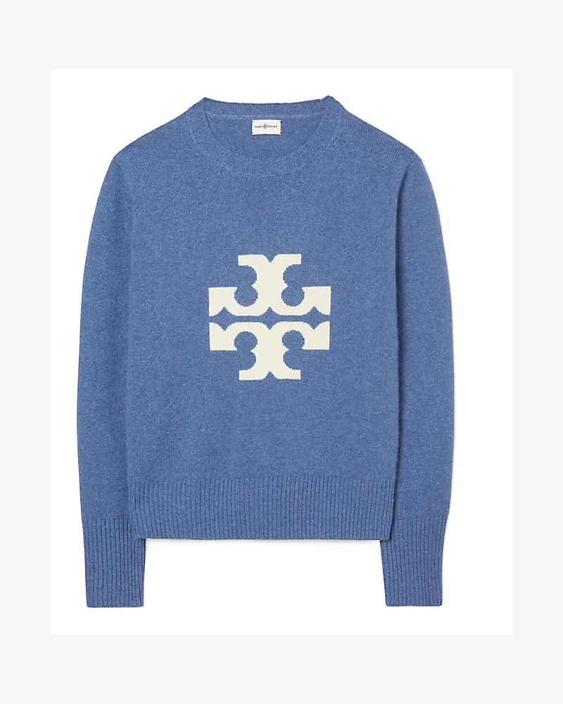 Tory Sport Rundhalspullover Aus Kaschmir Mit Logo Blue