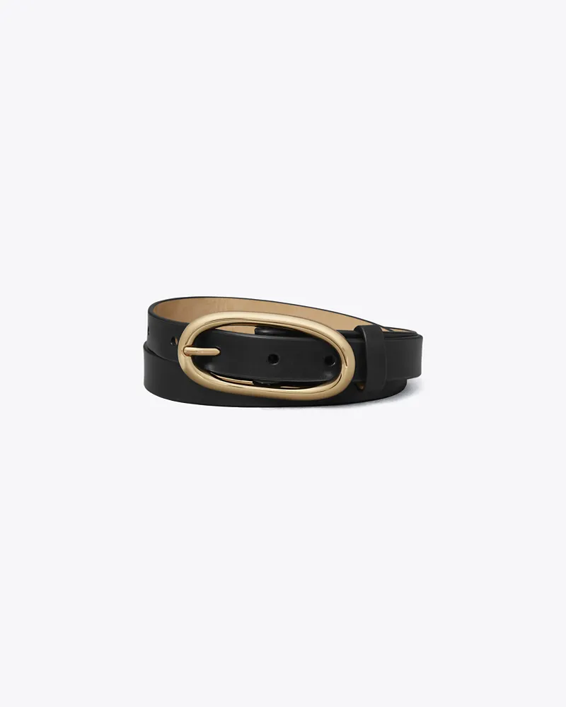 Tory Burch Damen 2,5 cm breiter Gürtel mit großer Piercing-Schnalle Black