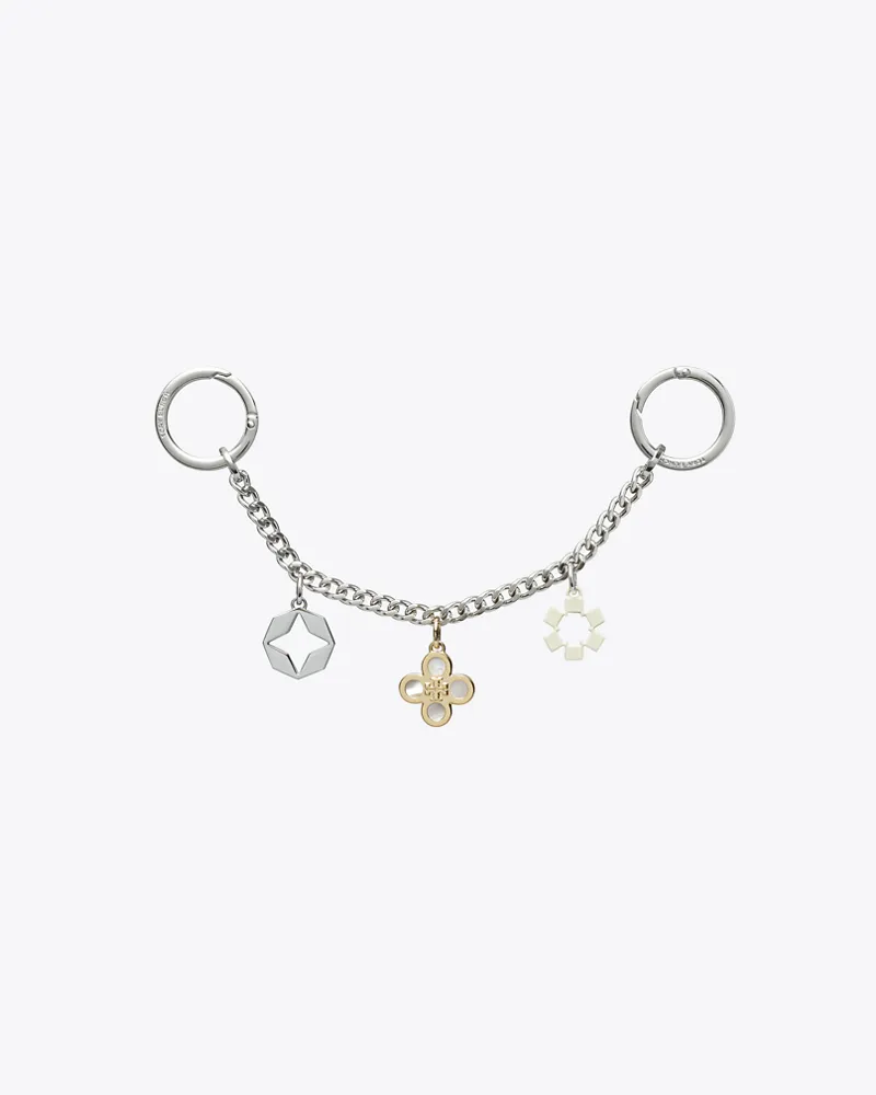 Tory Burch Damen Charm Schlüsselanhänger Silver