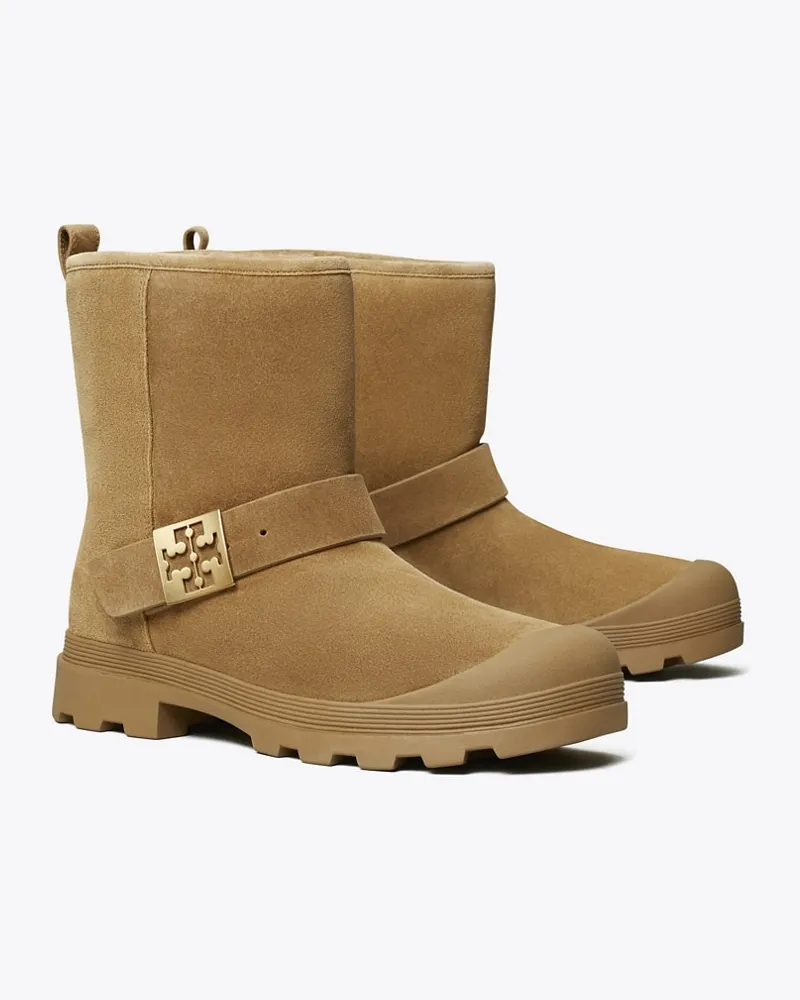 Tory Burch Damen Mellow Stiefelette mit Lammfellfutter Chestnut