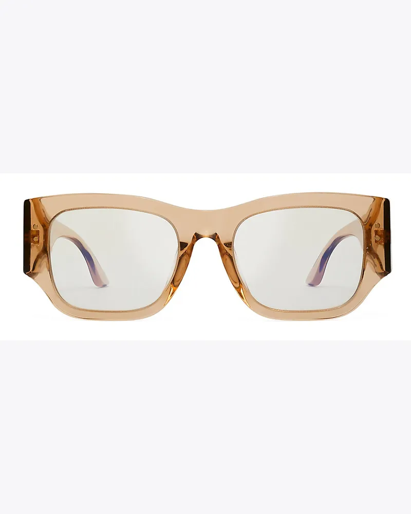 Tory Burch Wide-Temple Logo Sunglasses Blue