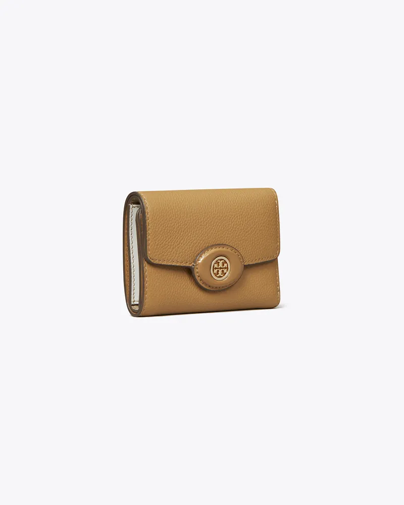 Tory Burch Damen Kleine, strukturierte Robinson Geldbörse Tiramisu