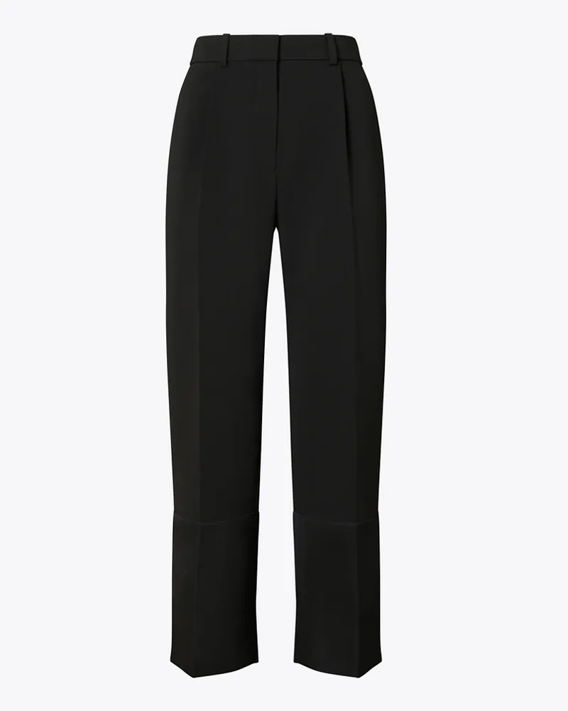 Tory Burch Damen Cropped Crepe Pant Black