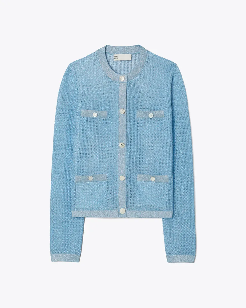 Tory Burch Damen Kendra Mesh-Cardigan Starlight