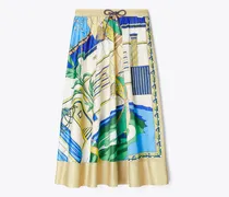 Damen Printed Nylon Satin Skirt