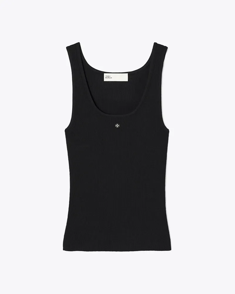 Tory Burch Damen Tanktop aus Viskosestrick Black