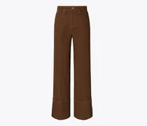 Damen Jeans mit geradem Beinschnitt und Umschlag