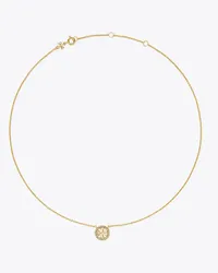 Tory Burch Miller Pavé Logo Delicate Necklace Tory