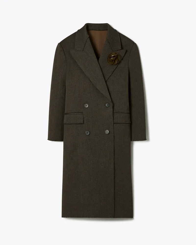 Tory Burch Damen Wollmantel Gray